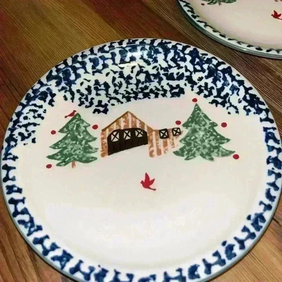 Holiday Wilderness by TIENSHAN Salad Plate Discontinued Set Of 4 🎁 Great Gift! - Picture 4 of 9